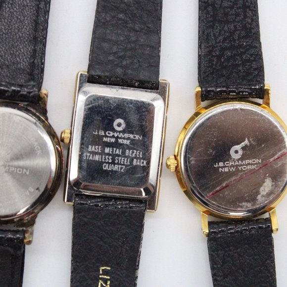 J.B Champion Watch Lot 4 Womens Gold Tone Stainless Steel Classic Leather Band - Picture 8 of 11